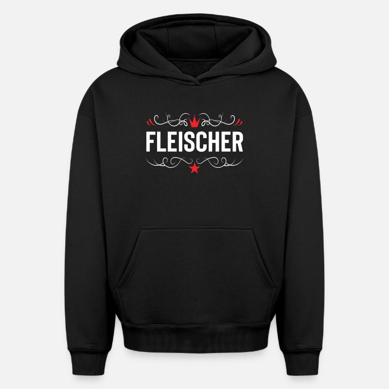 Fleischer Beruf - Oversized Heavyweight Unisex Hoodie - Schwarz