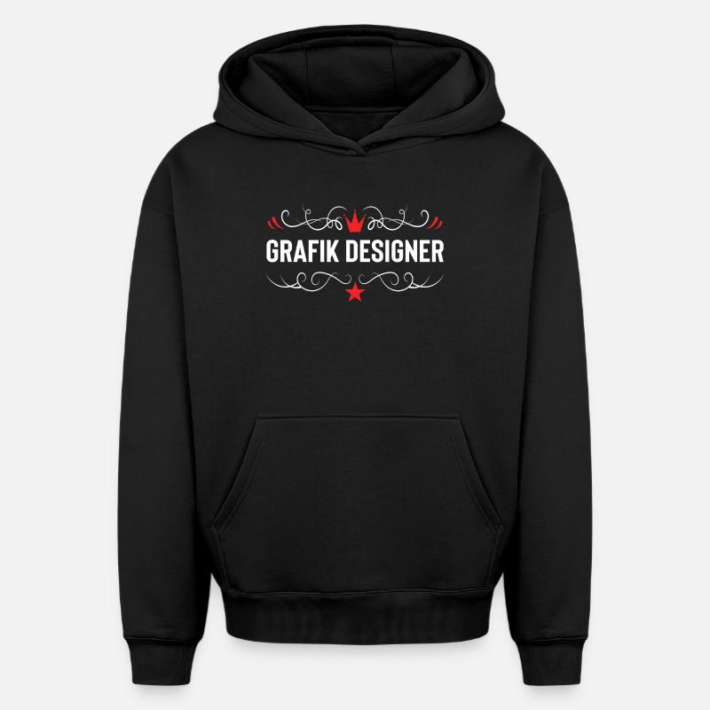Métier de graphiste - Sweat à capuche unisexe oversize épais SPREAD - noir