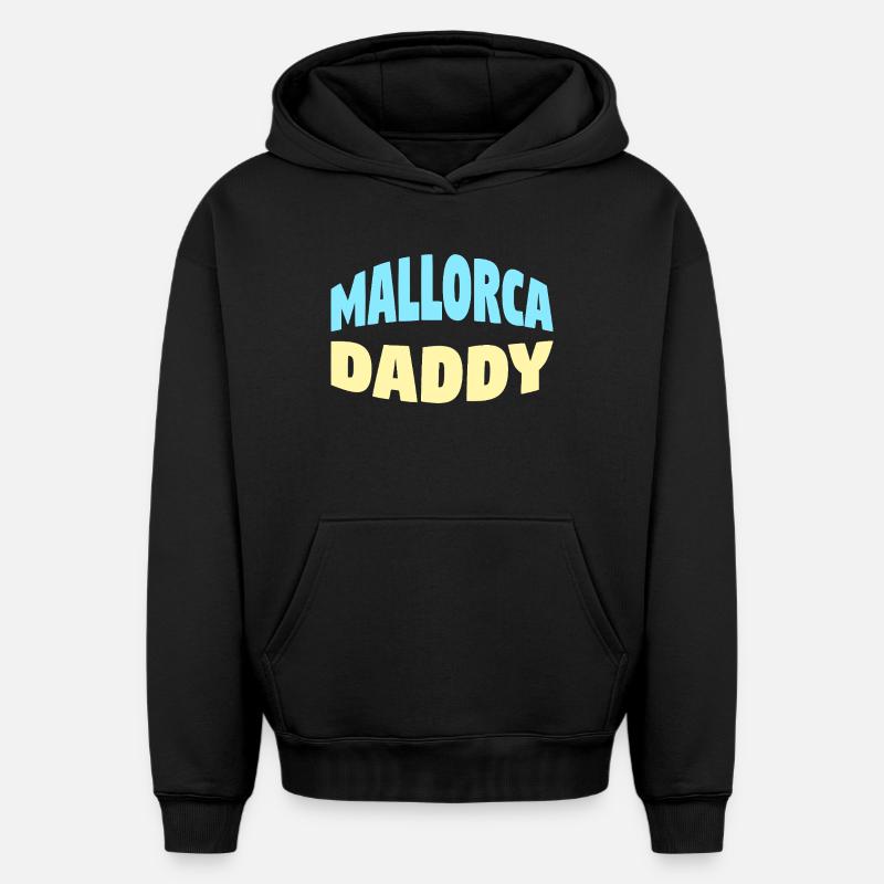 Papa de Majorque - Sweat à capuche unisexe oversize épais SPREAD - noir