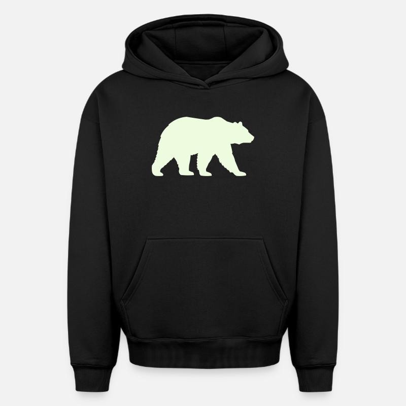 grizzly_baer- - Sweat à capuche unisexe oversize épais SPREAD - noir