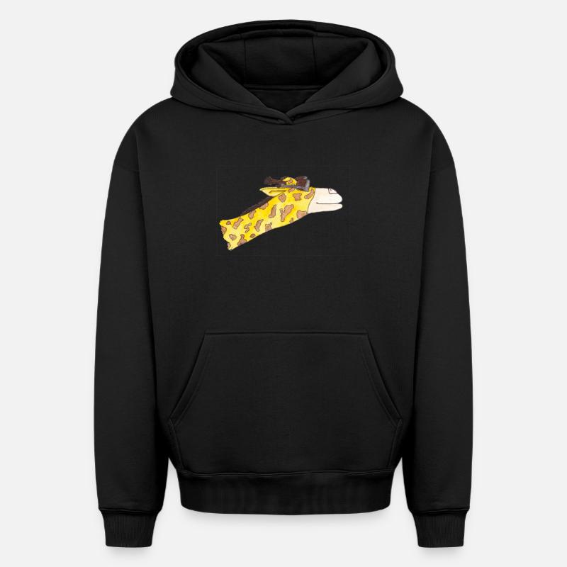 Girafe au vent - Sweat à capuche unisexe oversize épais SPREAD - noir