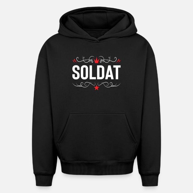 Profession de soldat - Sweat à capuche unisexe oversize épais SPREAD - noir