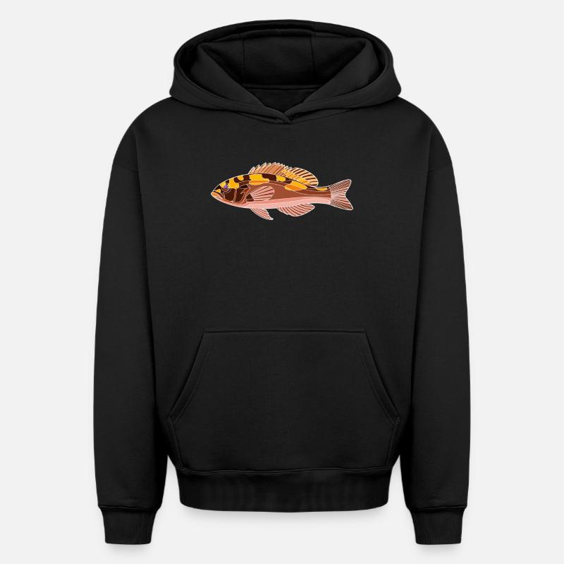 Perchoir à tabac - Sweat à capuche unisexe oversize épais SPREAD - noir