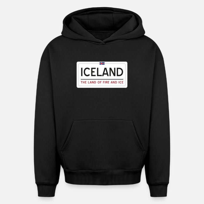 Panneau islandais - Sweat à capuche unisexe oversize épais SPREAD - noir