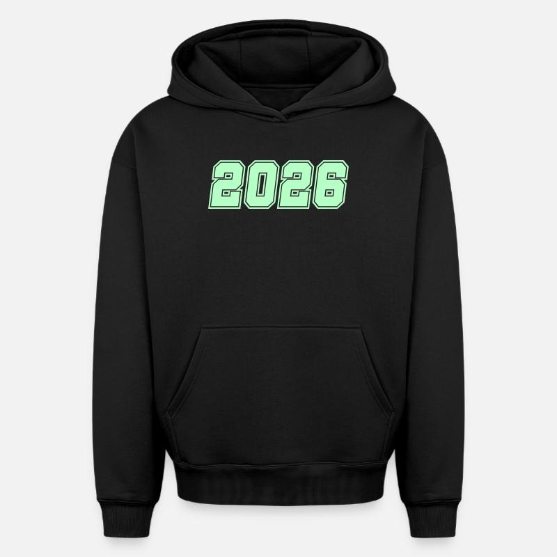 2026-- - Sweat à capuche unisexe oversize épais SPREAD - noir