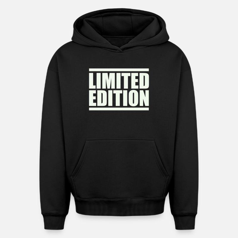 Édition limitée en majuscules - Sweat à capuche unisexe oversize épais SPREAD - noir