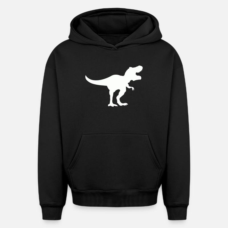 dinosaurier_trex - Sweat à capuche unisexe oversize épais SPREAD - noir