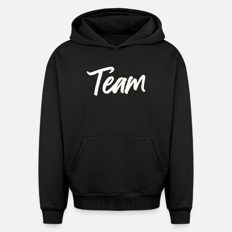 Équipe - Sweat à capuche unisexe oversize épais SPREAD - noir