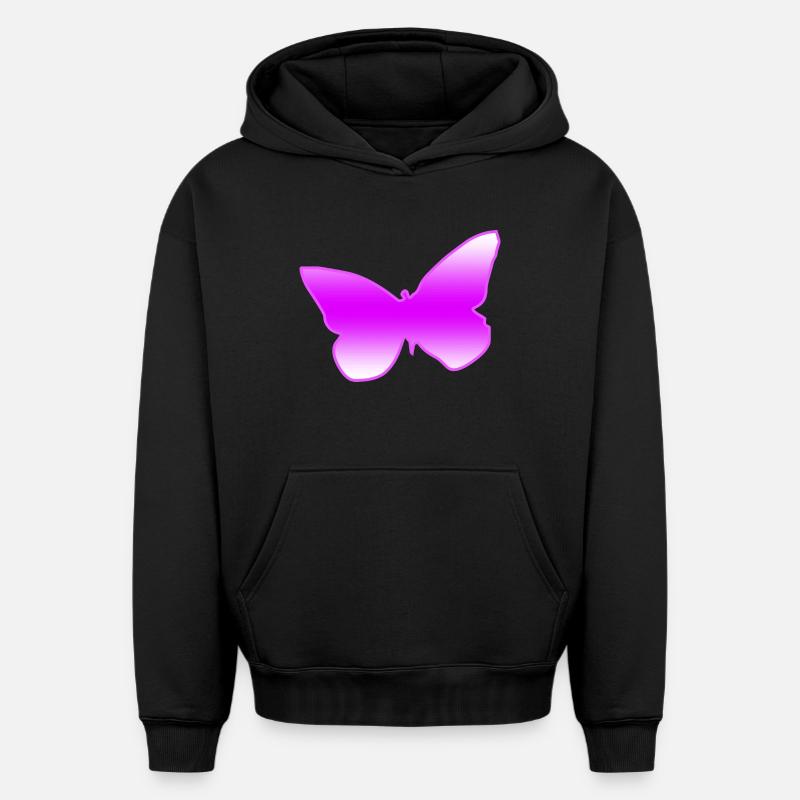 Papillon - Sweat à capuche unisexe oversize épais SPREAD - noir