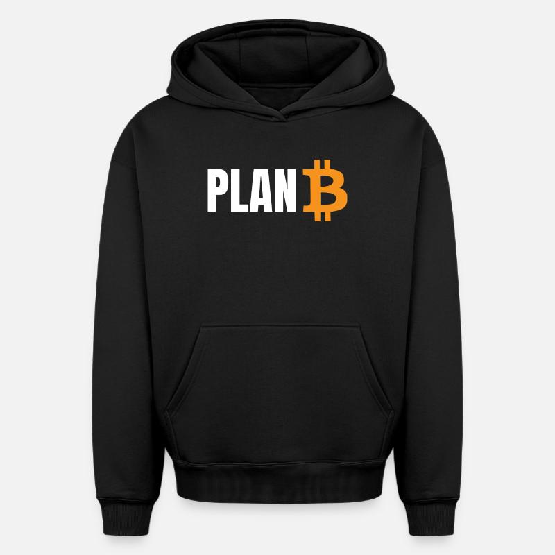 Planifier Bitcoin - Sweat à capuche unisexe oversize épais SPREAD - noir