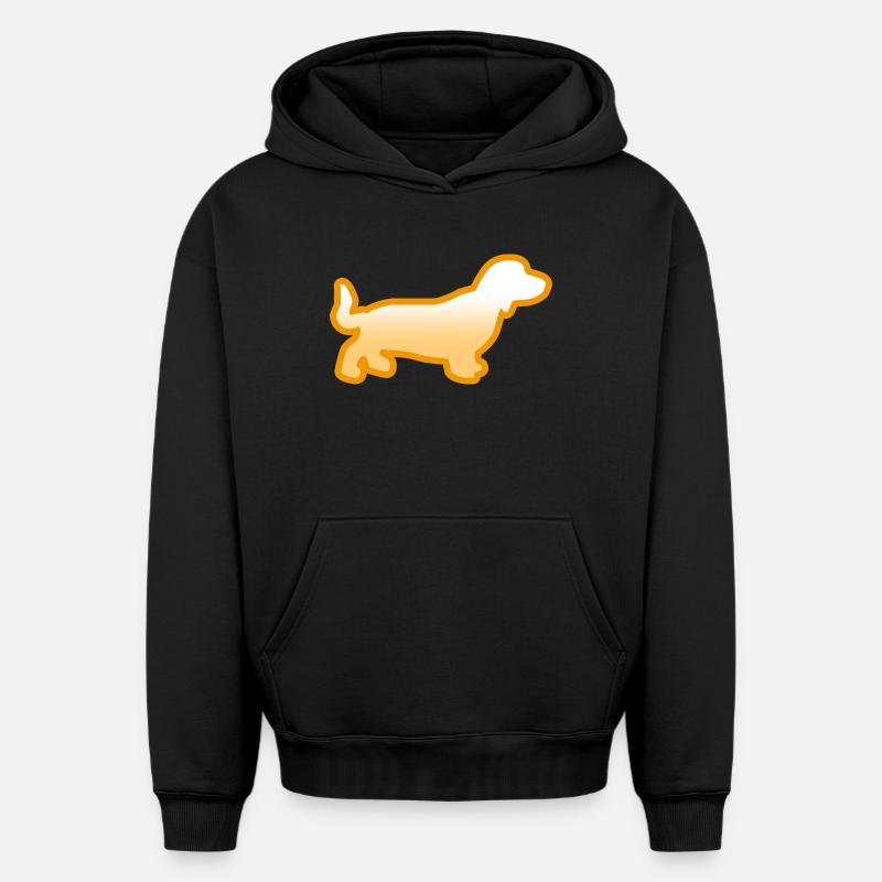Teckel - Sweat à capuche unisexe oversize épais SPREAD - noir