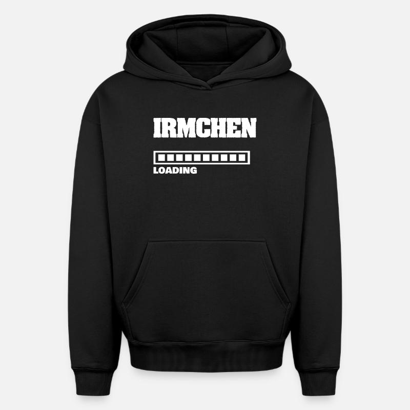 Irmchen - Sweat à capuche unisexe oversize épais SPREAD - noir