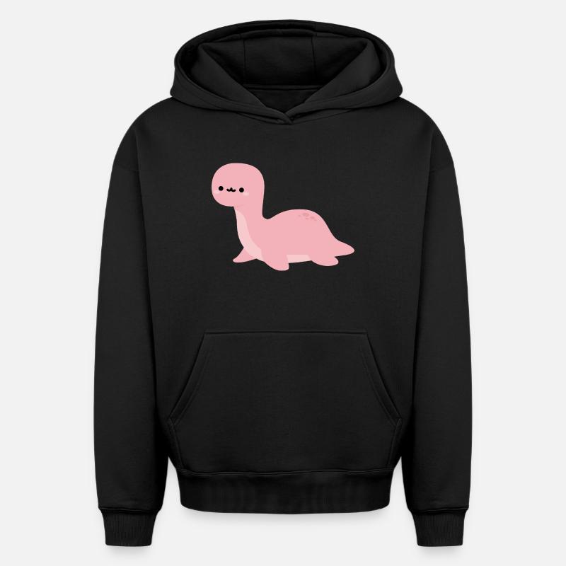 Brontosaurus Harmonica - Sweat à capuche unisexe oversize épais SPREAD - noir