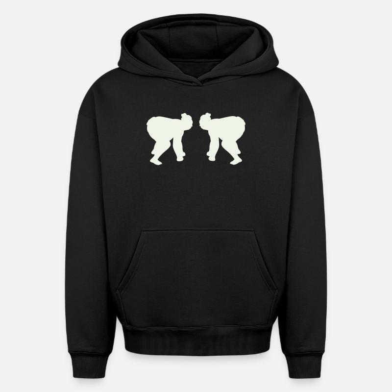 Sumos - Sweat à capuche unisexe oversize épais SPREAD - noir