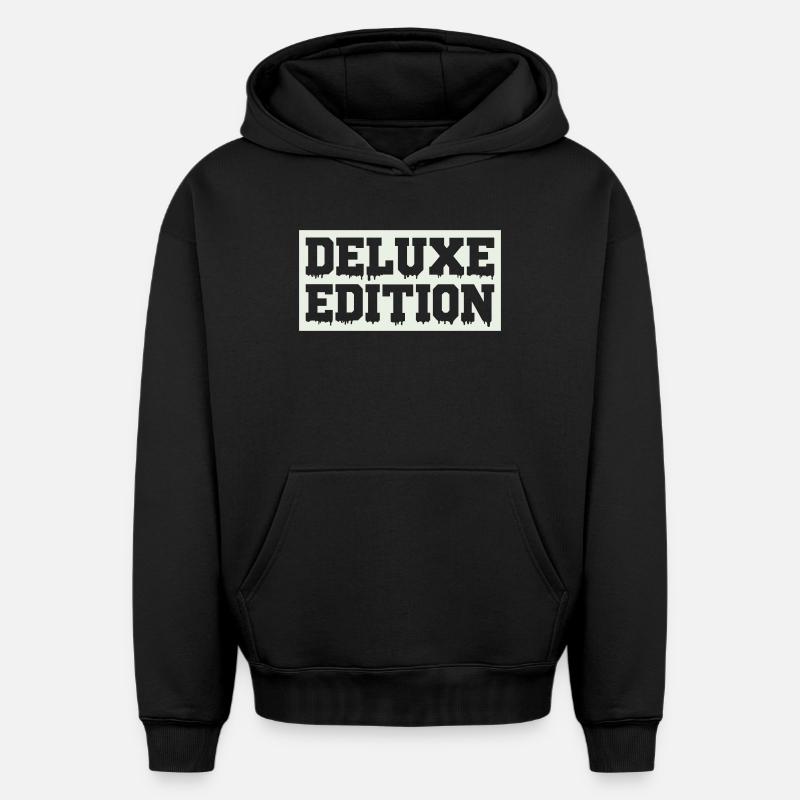 deluxe_edition- - Sweat à capuche unisexe oversize épais SPREAD - noir
