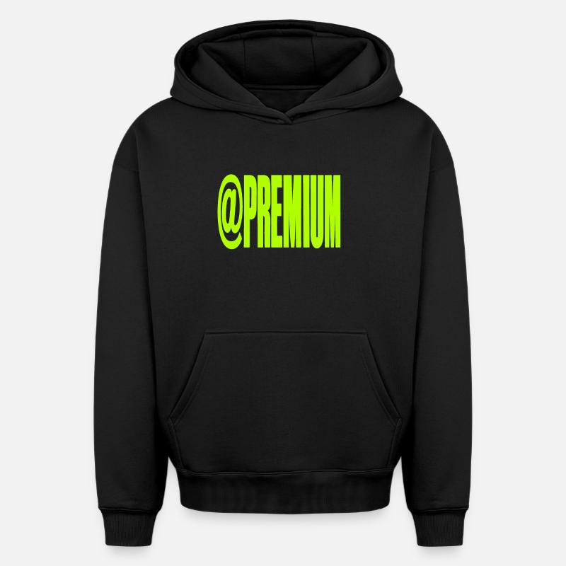 Premium @Symbool Neon Bold - Sweat à capuche unisexe oversize épais SPREAD - noir