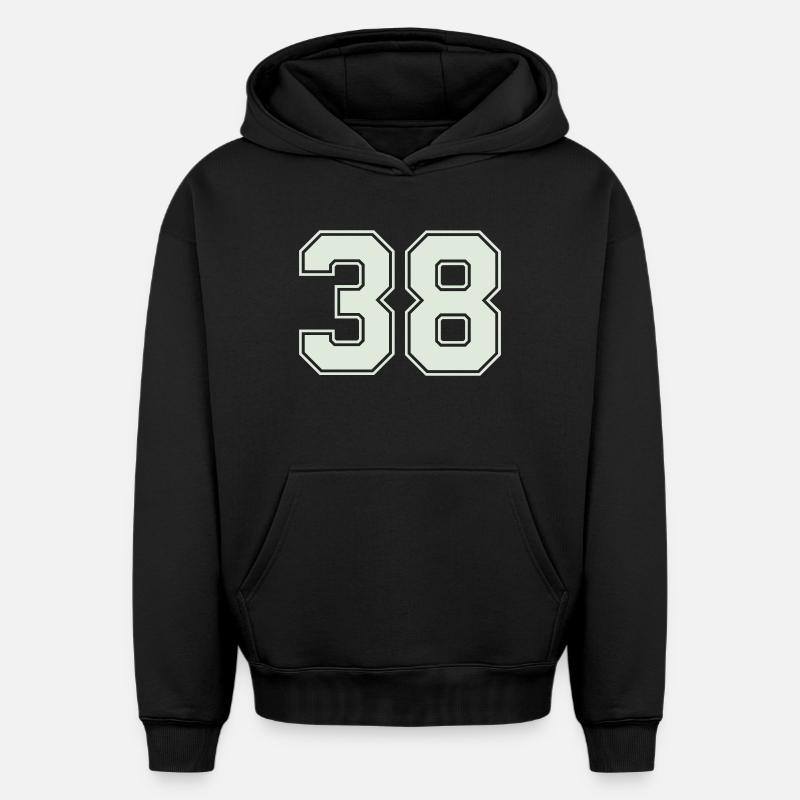 38- - Sweat à capuche unisexe oversize épais SPREAD - noir