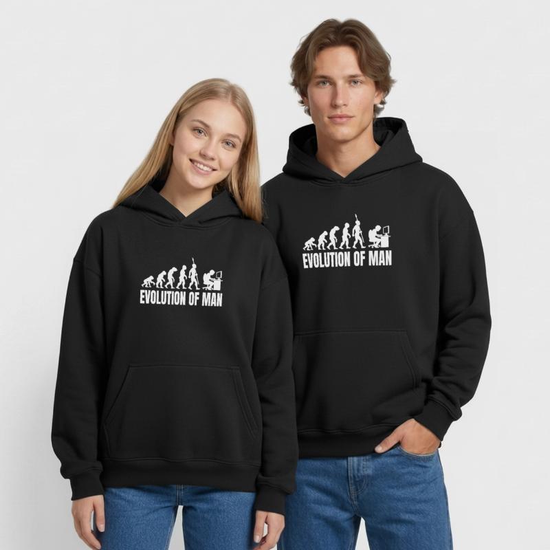 Programmer Computer Freak Evolution Retro Oversized Heavyweight Unisex Hoodie