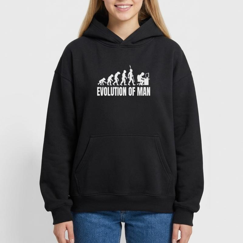 Programmer Computer Freak Evolution Retro Oversized Heavyweight Unisex Hoodie