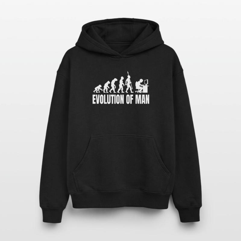 Programmer Computer Freak Evolution Retro Oversized Heavyweight Unisex Hoodie