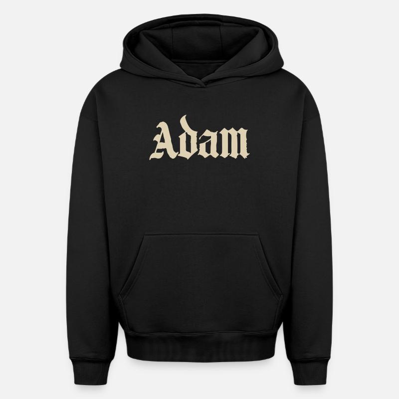 Chemise Adam Gothic Script - Sweat à capuche unisexe oversize épais SPREAD - noir