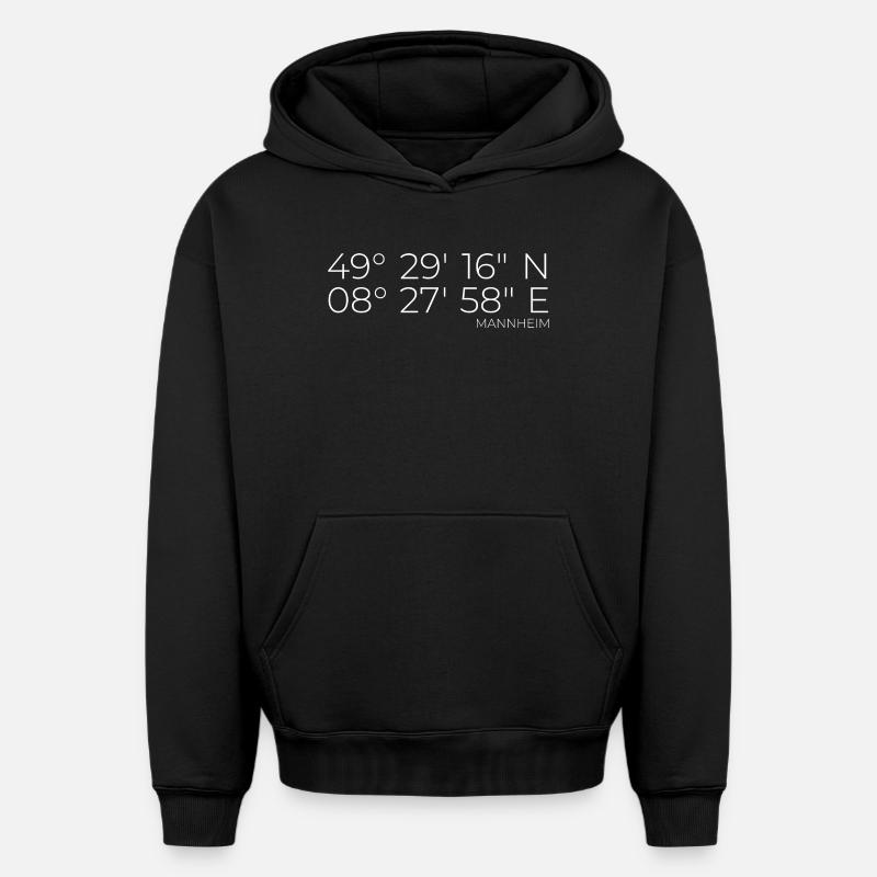 Coordonnées Mannheim - Sweat à capuche unisexe oversize épais SPREAD - noir
