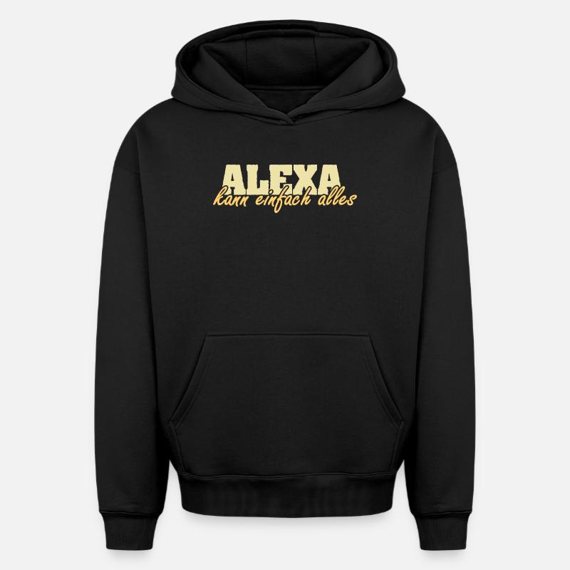 Mme Alexa - Sweat à capuche unisexe oversize épais SPREAD - noir