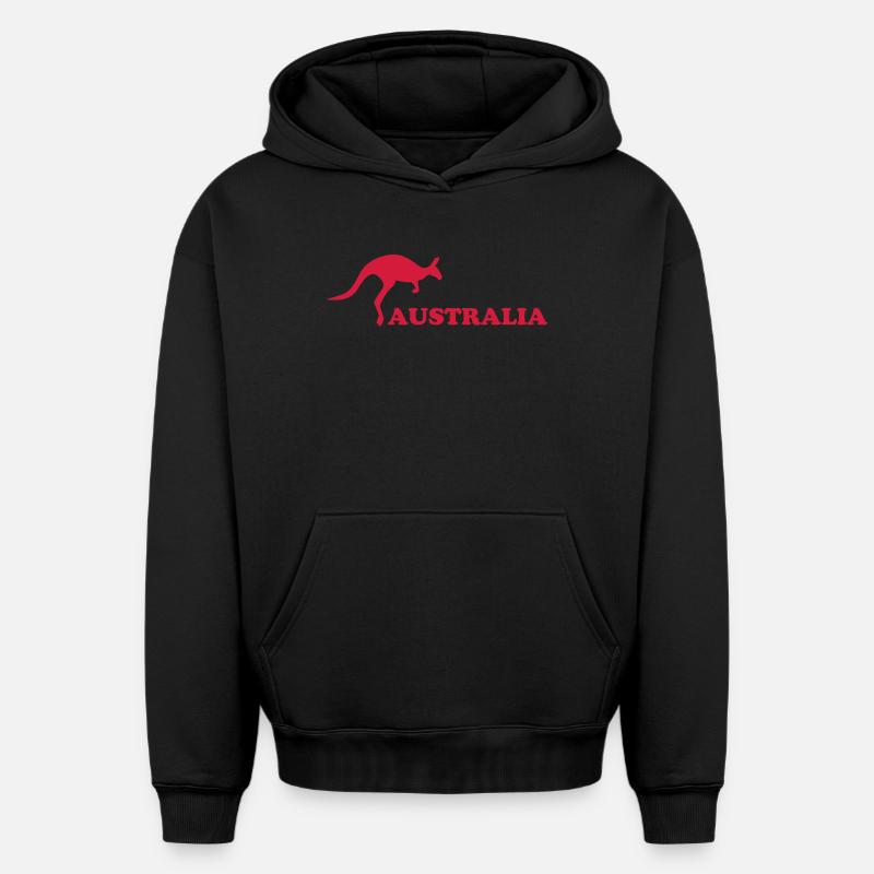 Australia - Australie - Sweat à capuche unisexe oversize épais SPREAD - noir
