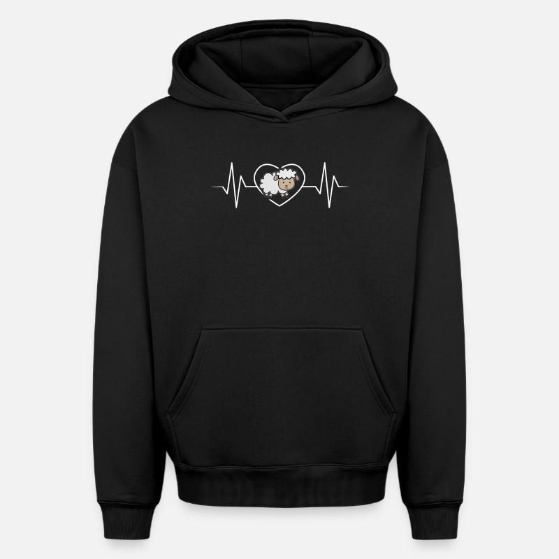 Mouton - Sweat à capuche unisexe oversize épais SPREAD - noir