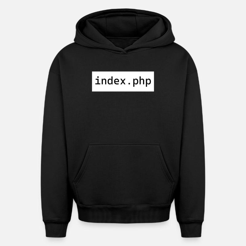 index php - Oversized Heavyweight Unisex Hoodie - Schwarz