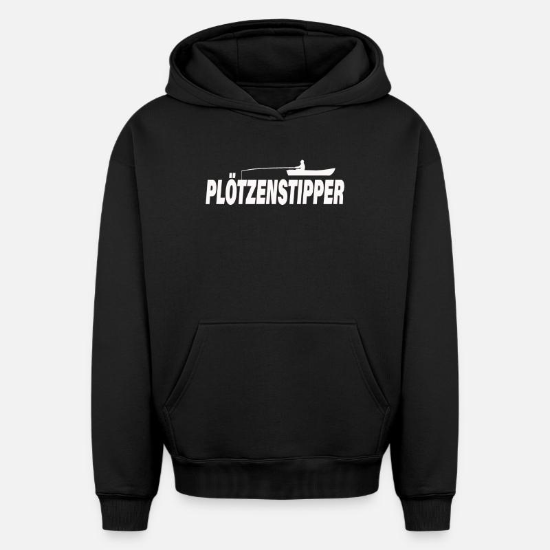 PLÖTZENSTIPPER - Sweat à capuche unisexe oversize épais SPREAD - noir