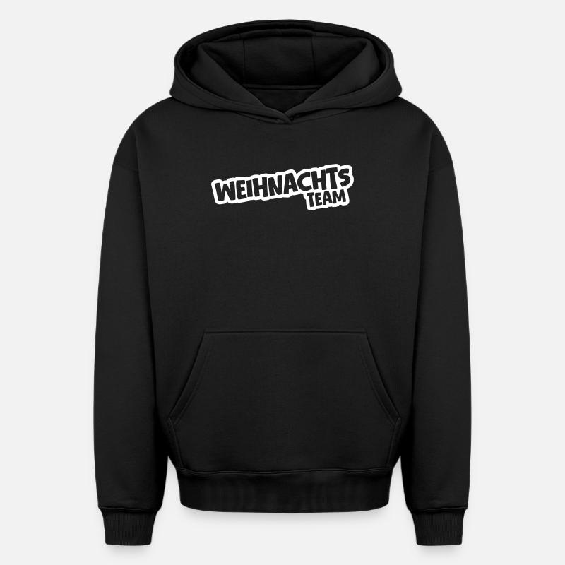 L’équipe de Noël - Sweat à capuche unisexe oversize épais SPREAD - noir