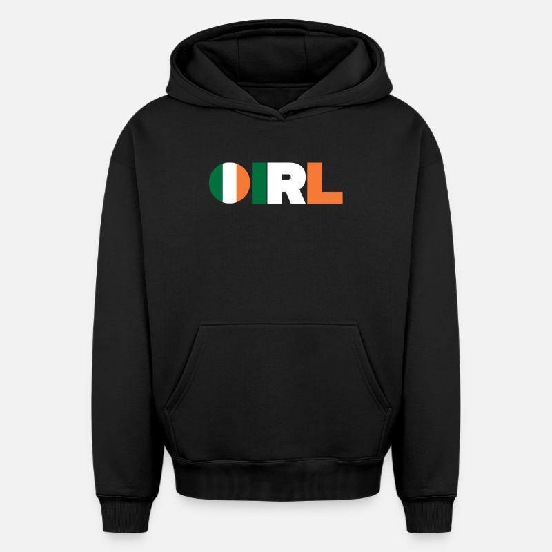 Irlande - Sweat à capuche unisexe oversize épais SPREAD - noir