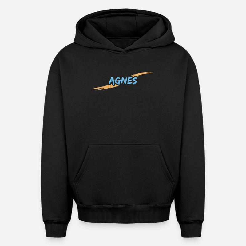 Agnès - Sweat à capuche unisexe oversize épais SPREAD - noir