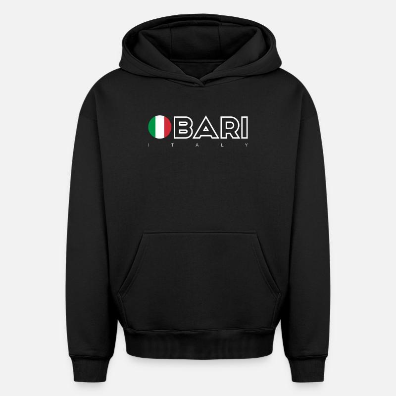 Bari - Sweat à capuche unisexe oversize épais SPREAD - noir