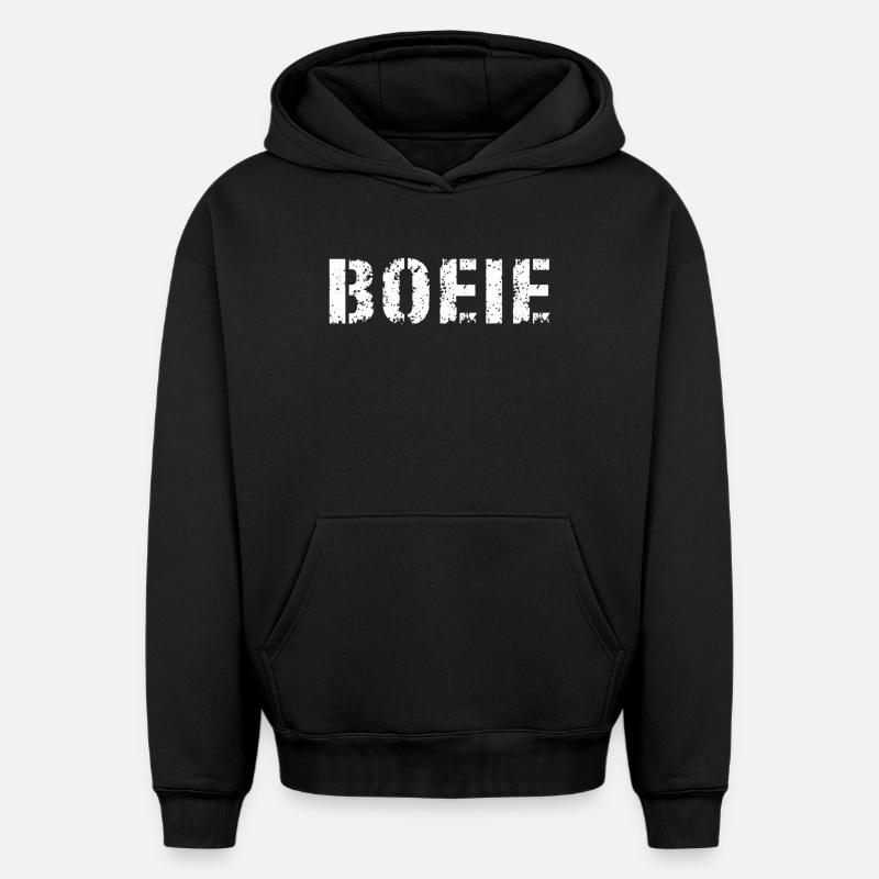 Hou. Dialecte anversois - Sweat à capuche unisexe oversize épais SPREAD - noir