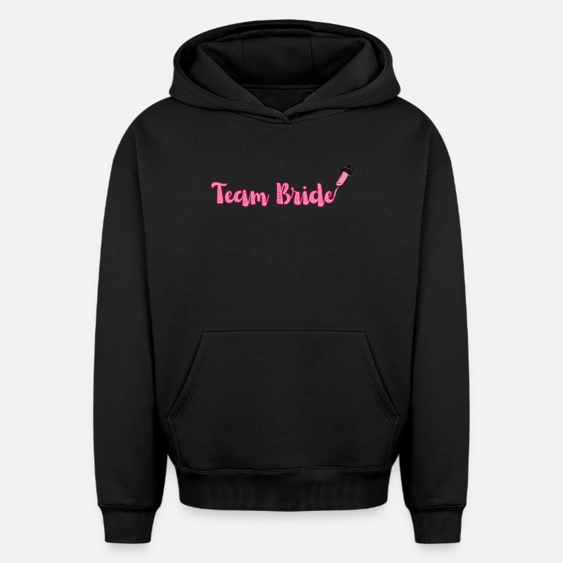 Équipe Bride JGA - Sweat à capuche unisexe oversize épais SPREAD - noir