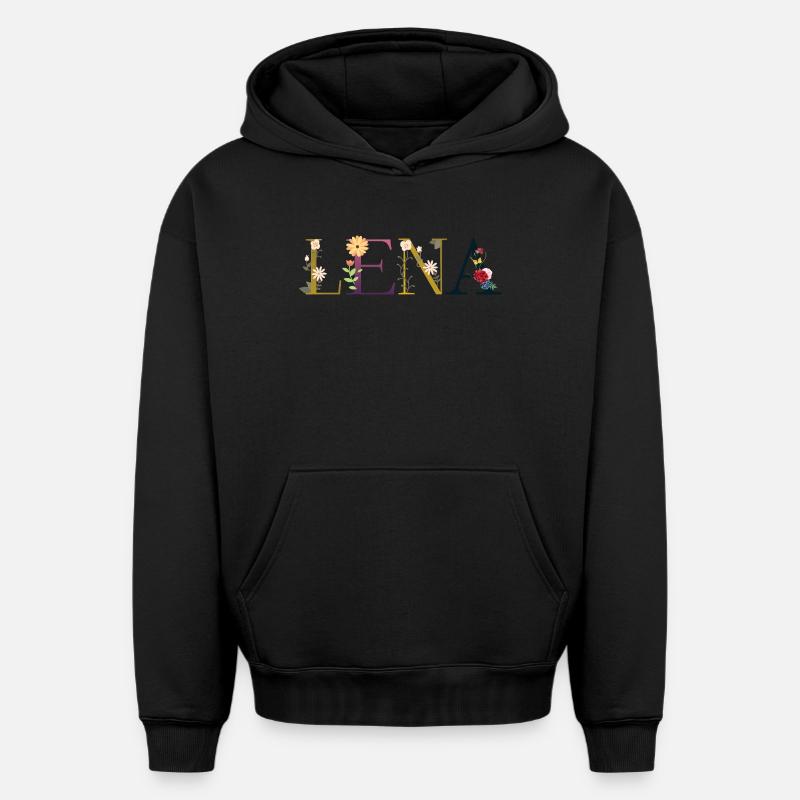 Lena - Sweat à capuche unisexe oversize épais SPREAD - noir