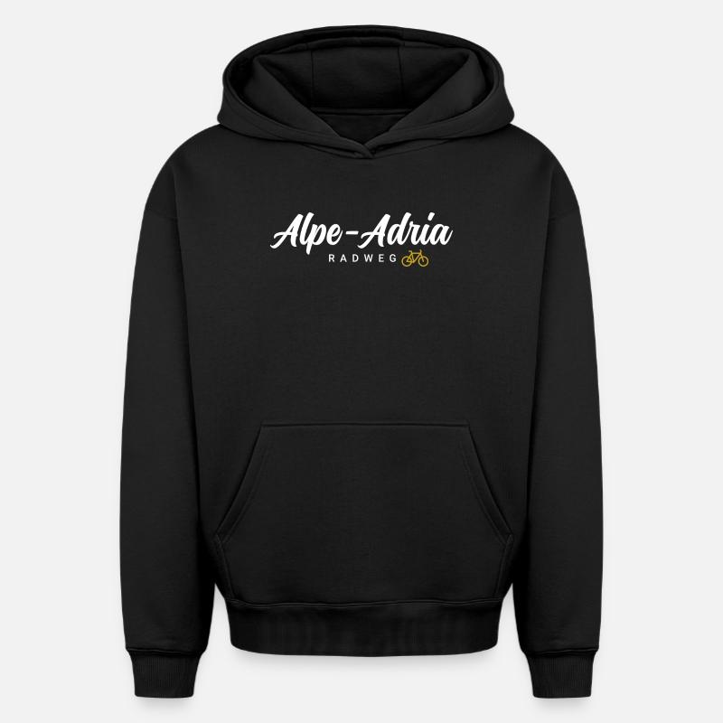 Alpe Adria Cycle Path - Oversized Heavyweight Unisex Hoodie - black