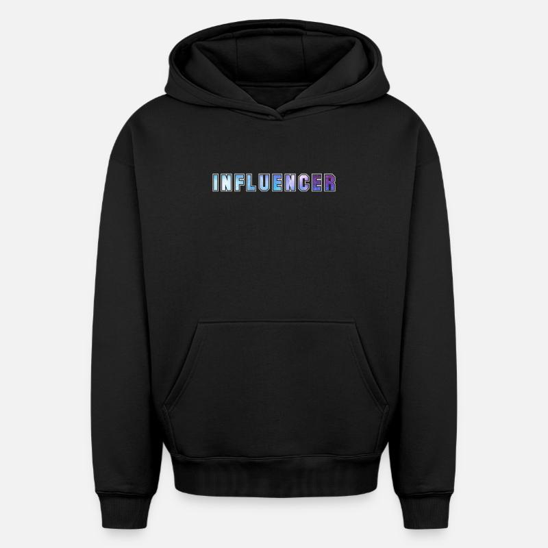 Influencer - Sweat à capuche unisexe oversize épais SPREAD - noir