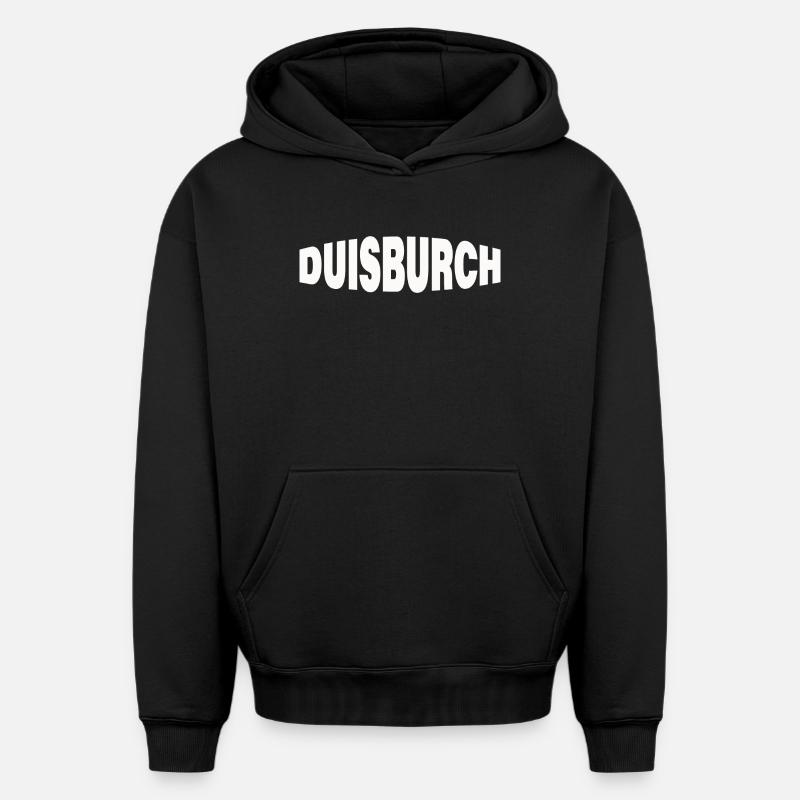 DUISBURCH - Sweat à capuche unisexe oversize épais SPREAD - noir