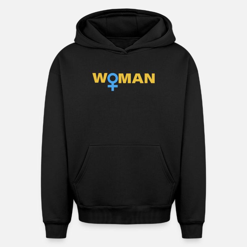 FEMME - Sweat à capuche unisexe oversize épais SPREAD - noir