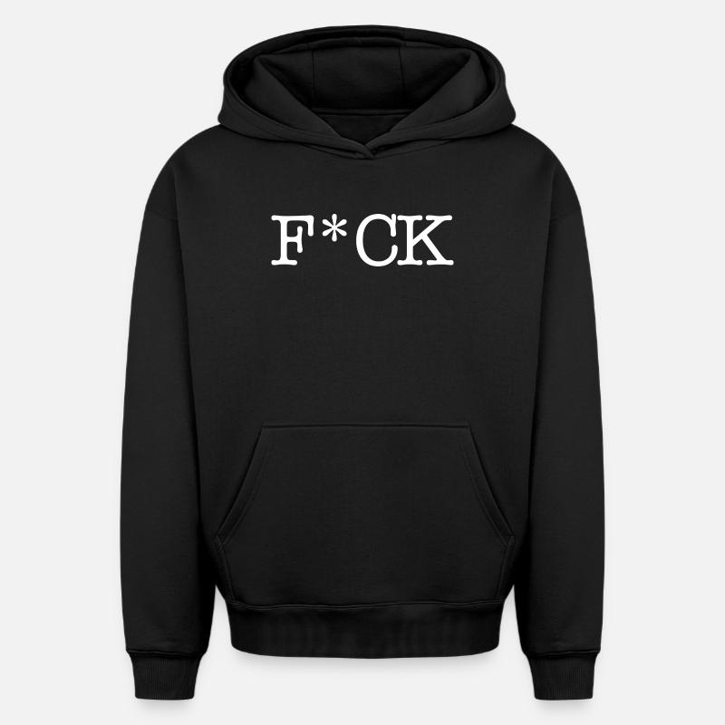 F_CK_White - Sweat à capuche unisexe oversize épais SPREAD - noir