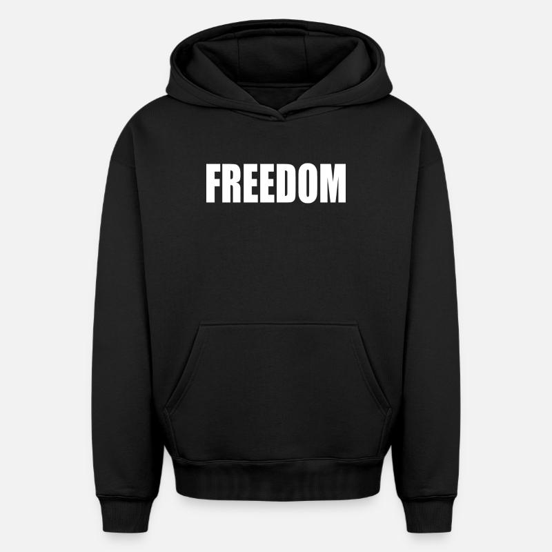 Liberté - Sweat à capuche unisexe oversize épais SPREAD - noir