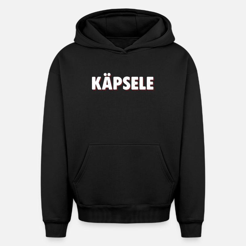Käplsele - Sweat à capuche unisexe oversize épais SPREAD - noir
