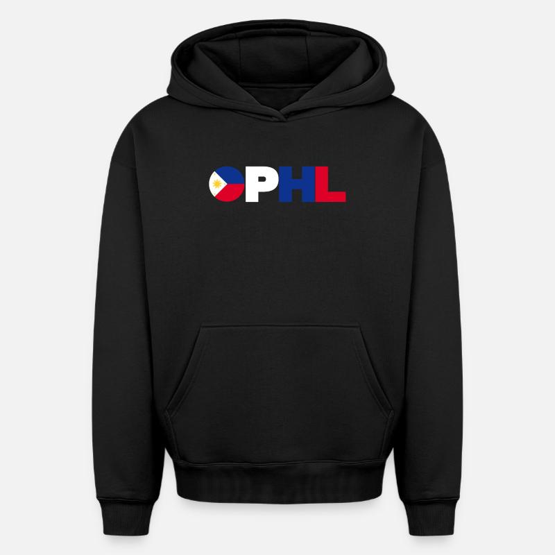 Philippines - Sweat à capuche unisexe oversize épais SPREAD - noir