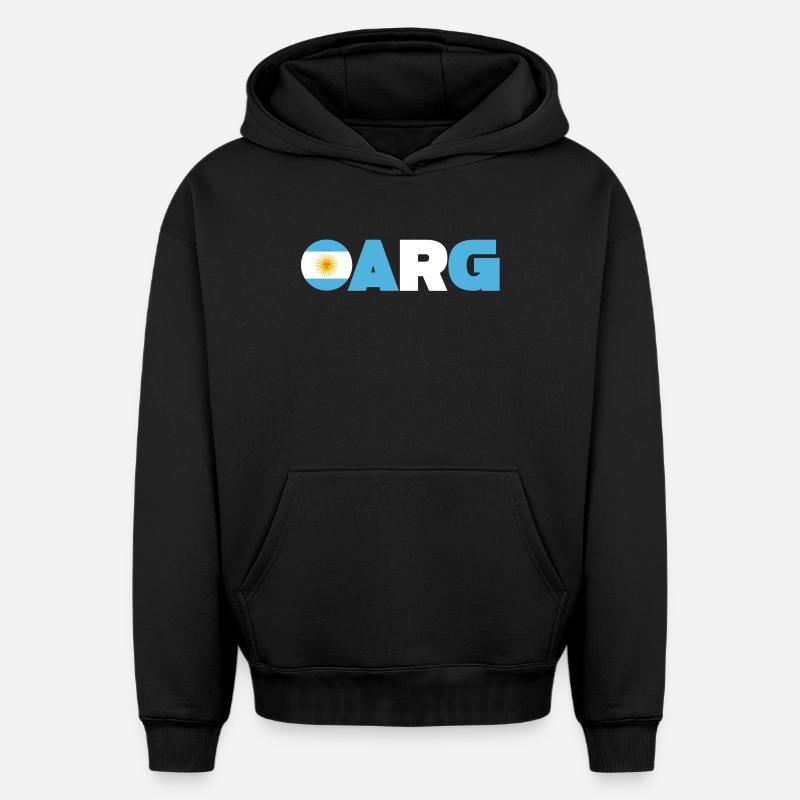 Argentine - Sweat à capuche unisexe oversize épais SPREAD - noir