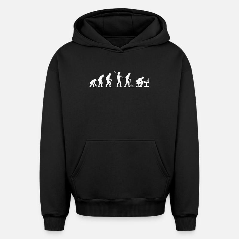 Evolution Programmierer Computerfreak - Oversized Heavyweight Unisex Hoodie - Schwarz