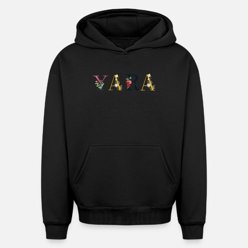 Yara - Sweat à capuche unisexe oversize épais SPREAD - noir