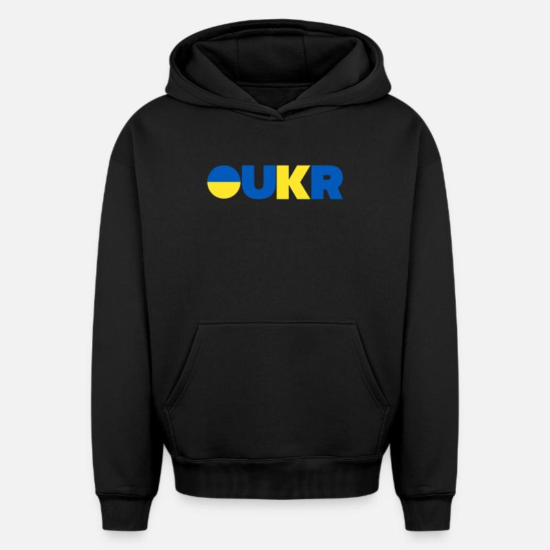 Ukraine - Sweat à capuche unisexe oversize épais SPREAD - noir